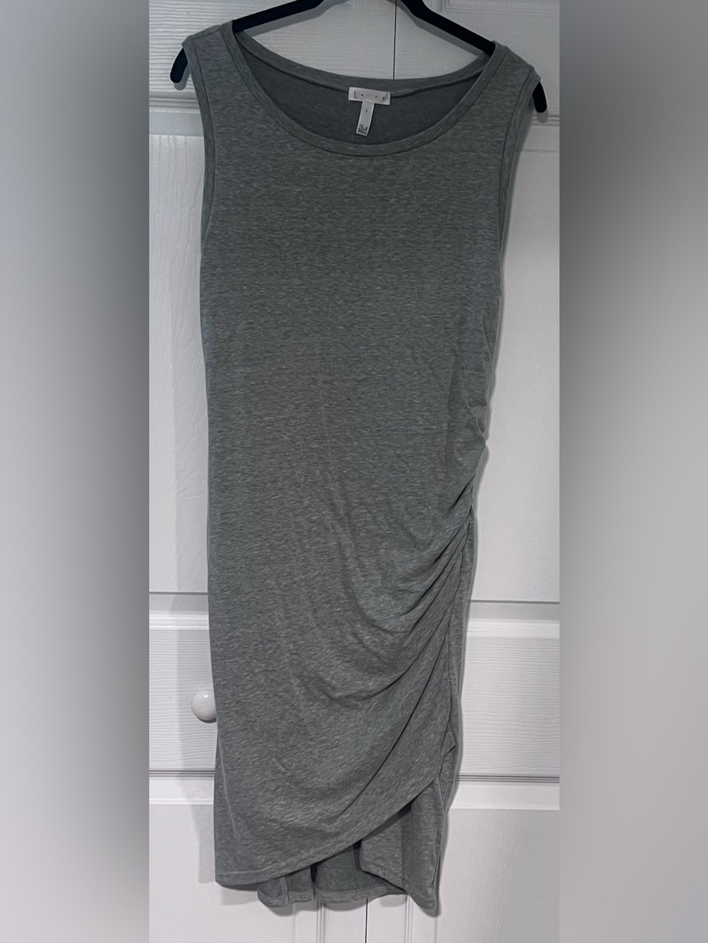 Leith Ruched Bodycon Tank Dress in Heather Gray
